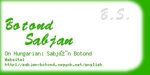 botond sabjan business card